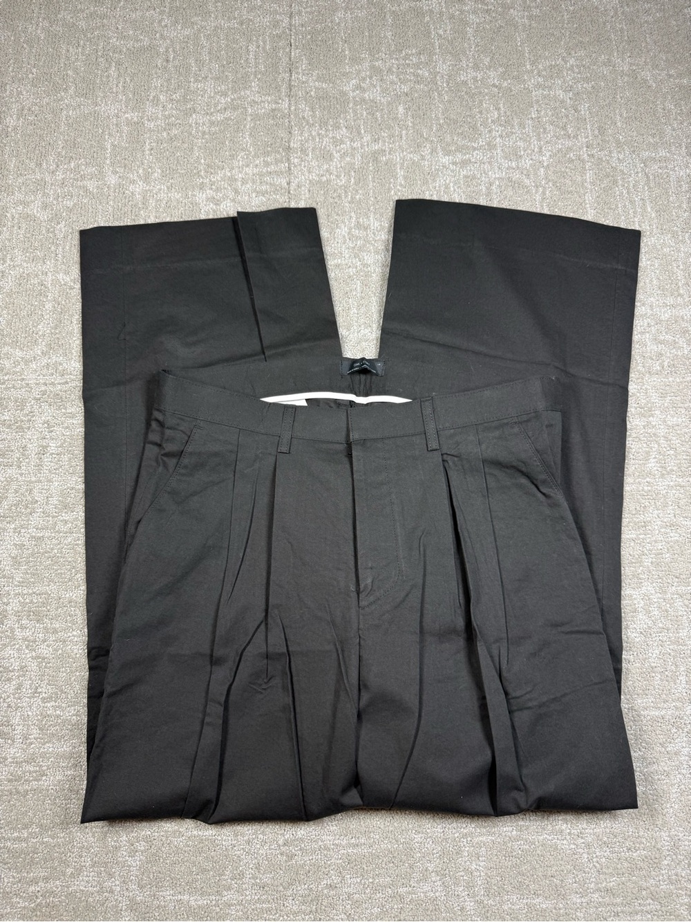 Oak + Fort Black made In Korea Cotton Baggy Wide Leg Trouser Pant Size Large
